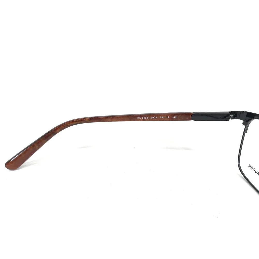 Ralph Lauren Eyeglasses Frames RL5100 9003 Black Brown Horn Square 53-18-145